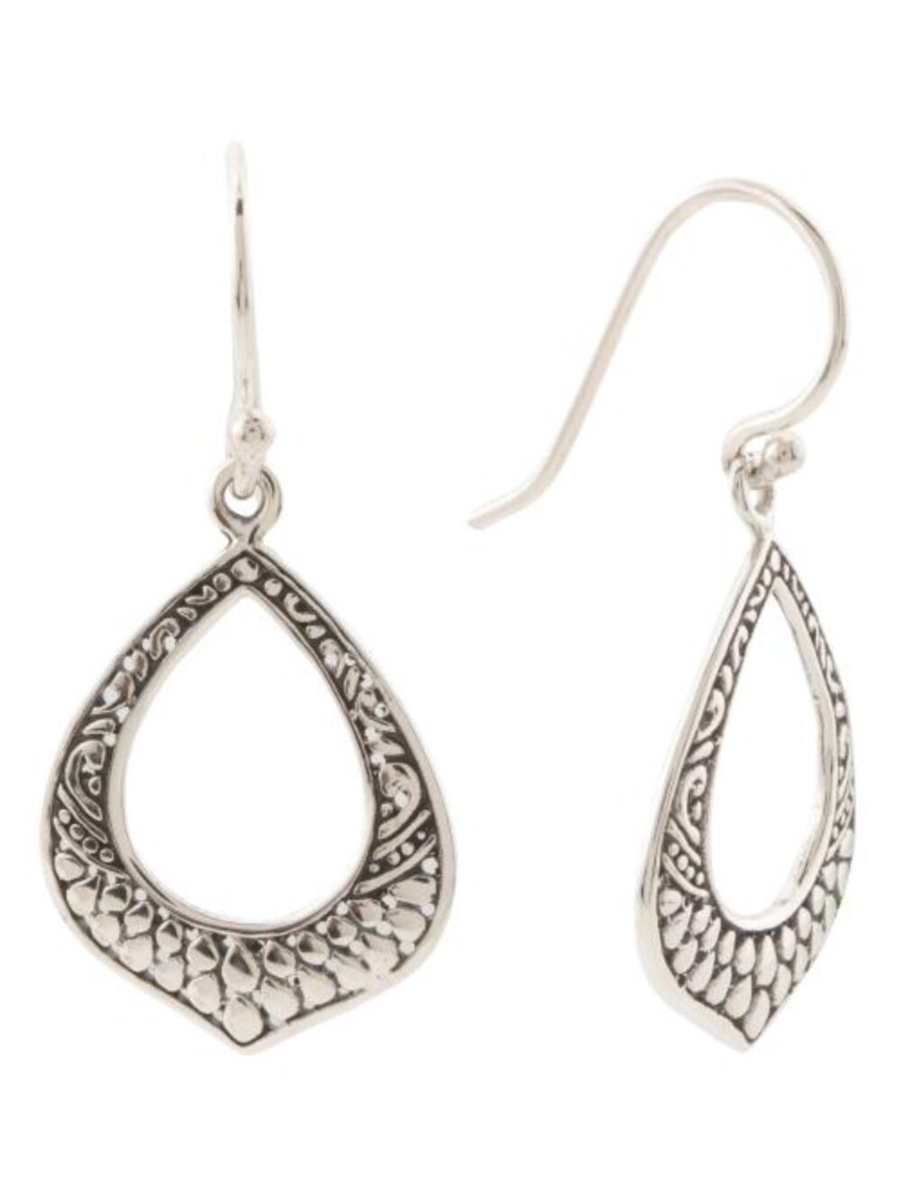 ANNIKA WITT Made In Bali Sterling Silver Open Abstract Drop Earrings